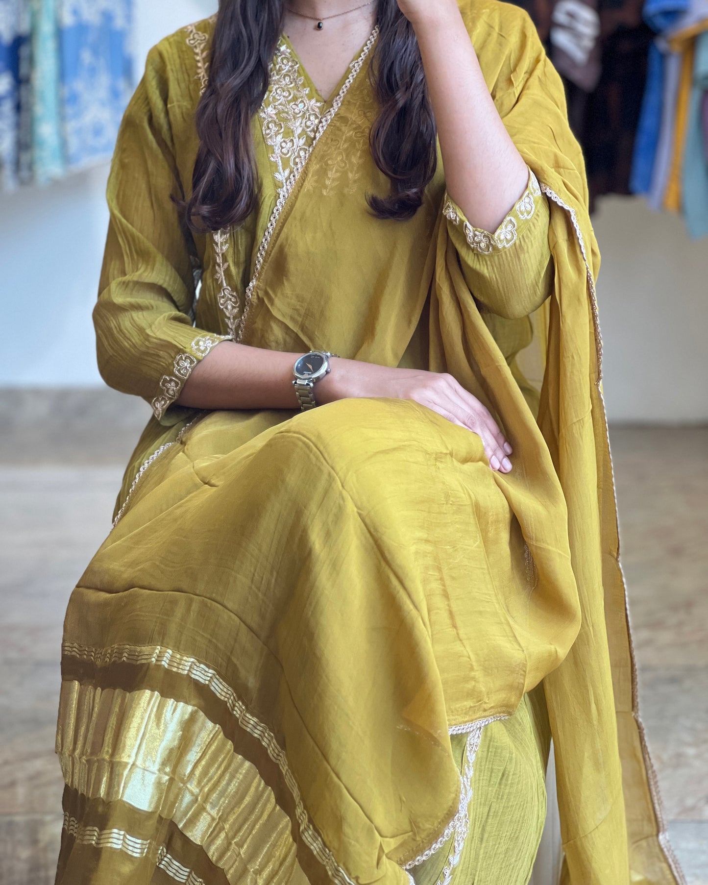 Tela by Ash woman malchanderi premium Anarkali Partywear salwar