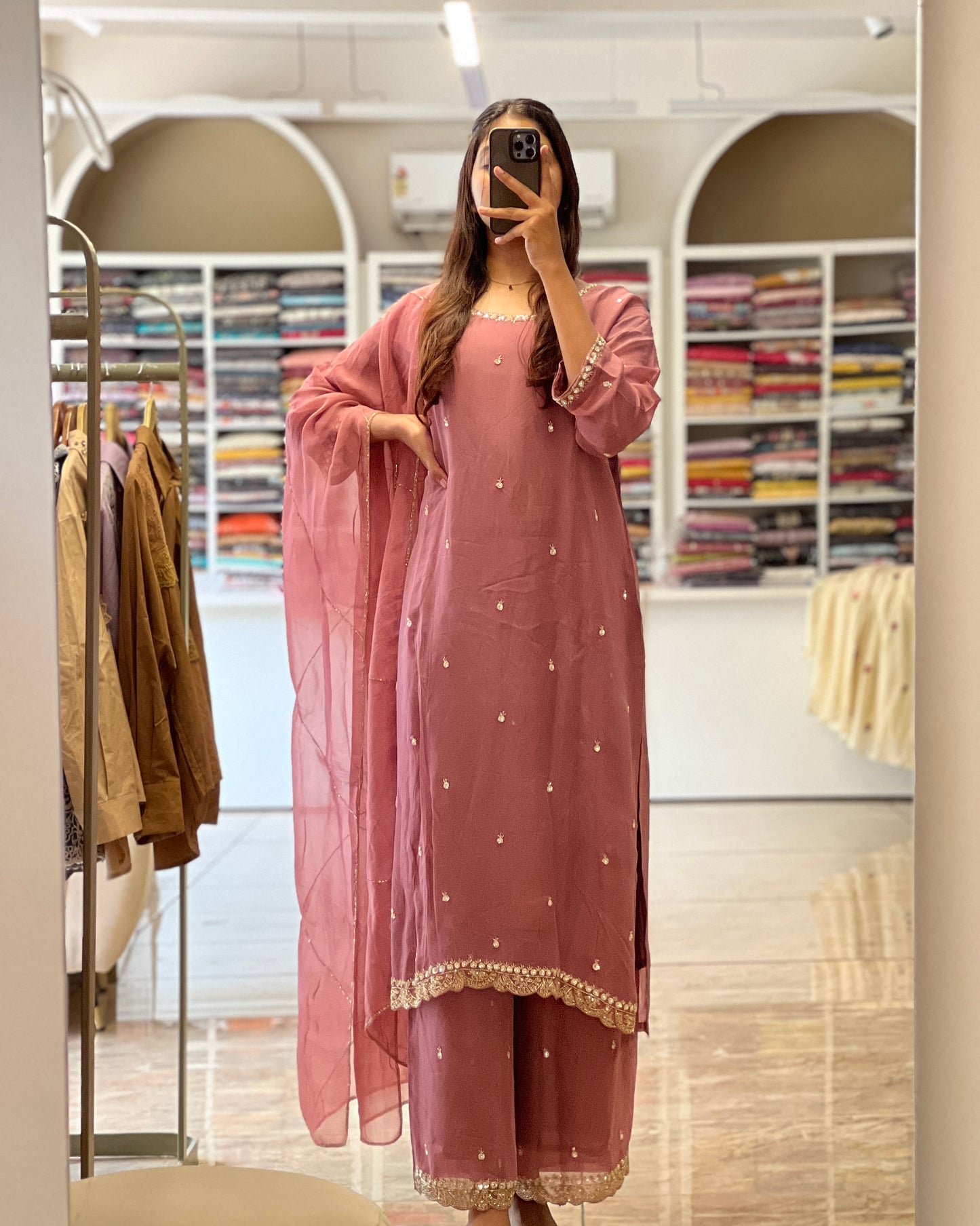 Tela by ash onion pink Partywear salwar set