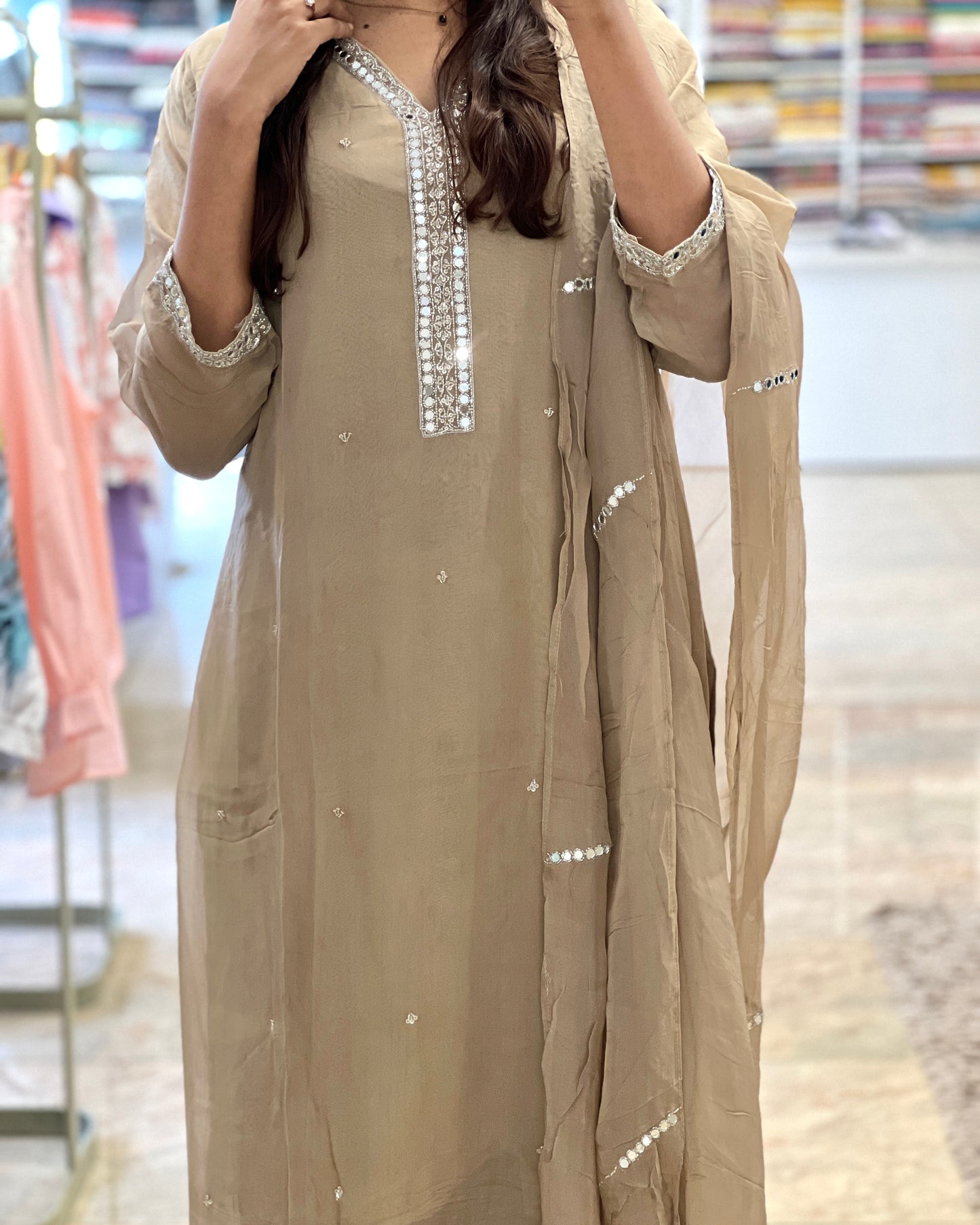 Tela by ash women soft organza salwar suit