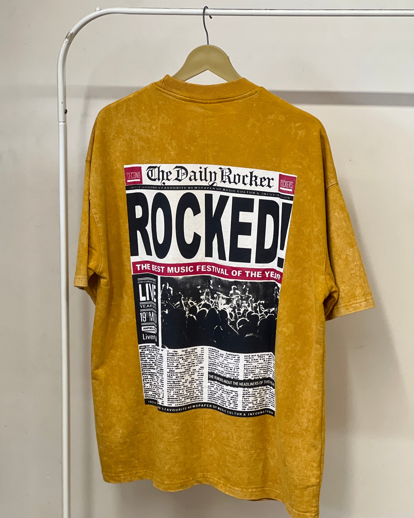 Tela by ash unisex yellow acid wash T-shirt