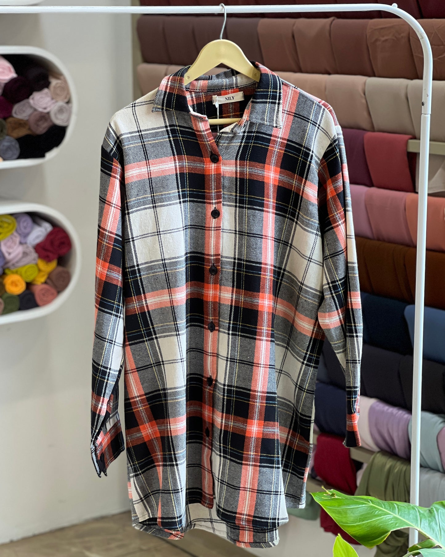 Tela by ash women plaid flannel shirt