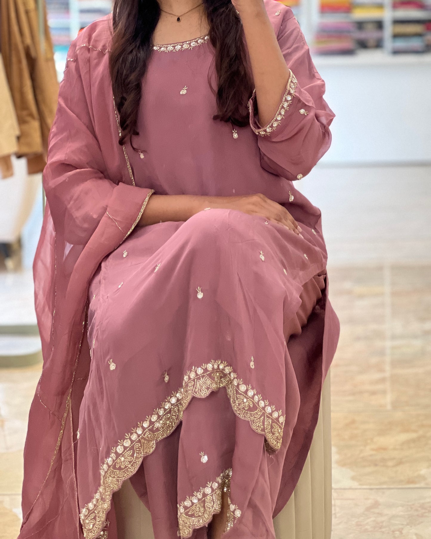 Tela by ash onion pink Partywear salwar set