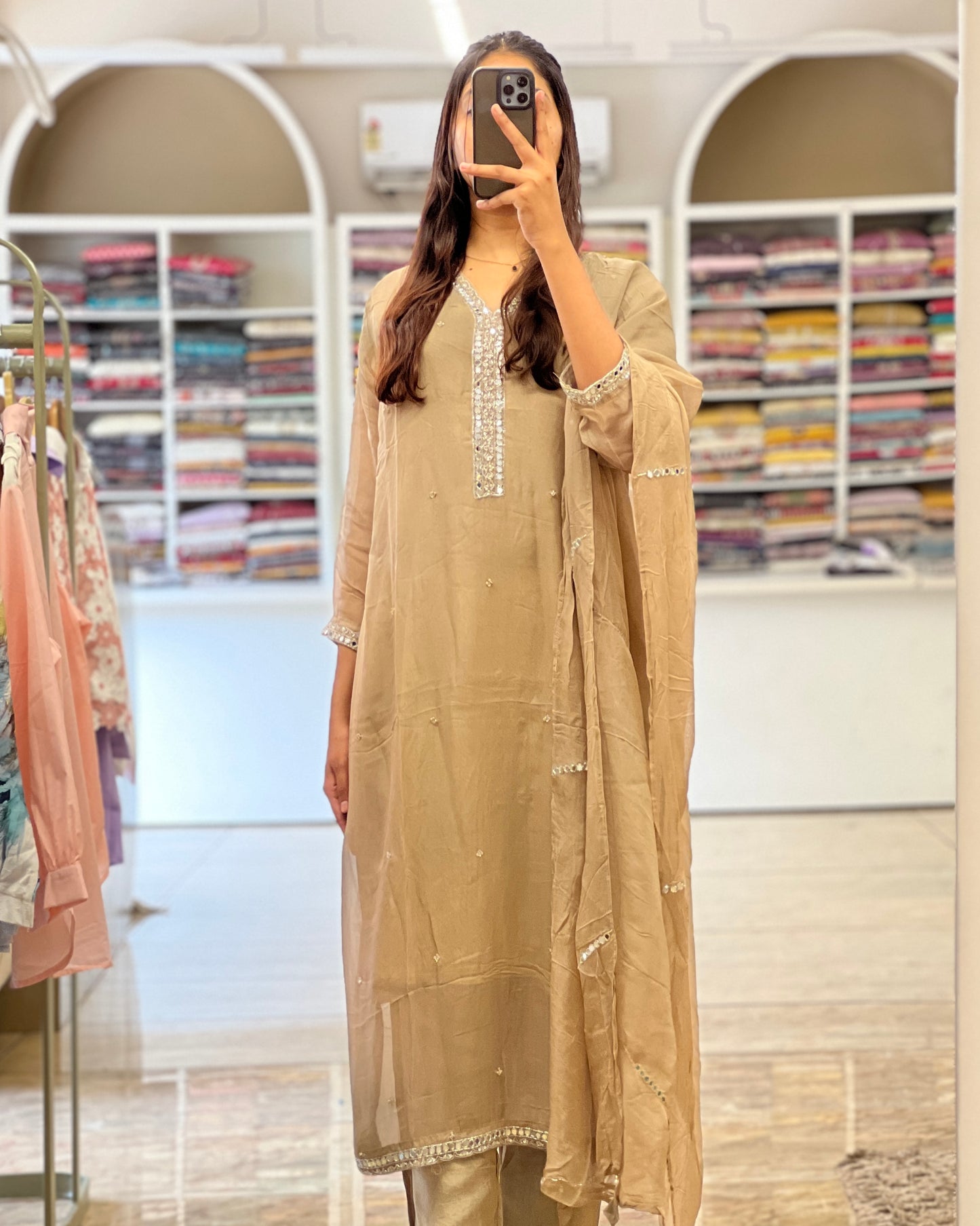 Tela by ash women soft organza salwar suit