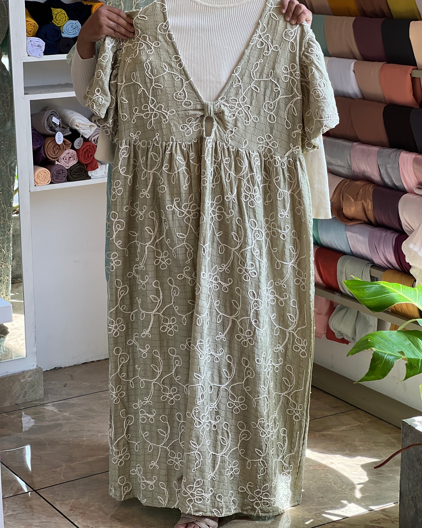 Imported thread work gown