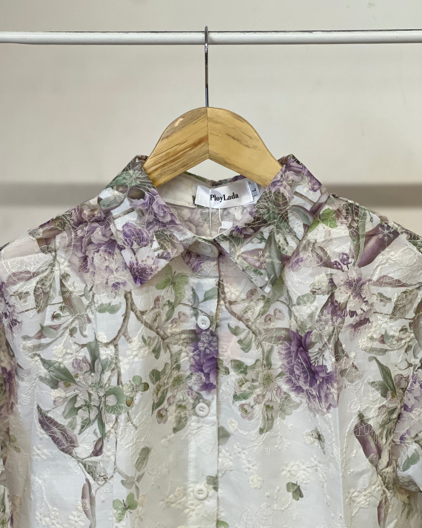 Tela by ash women beautiful purple floral print shirt
