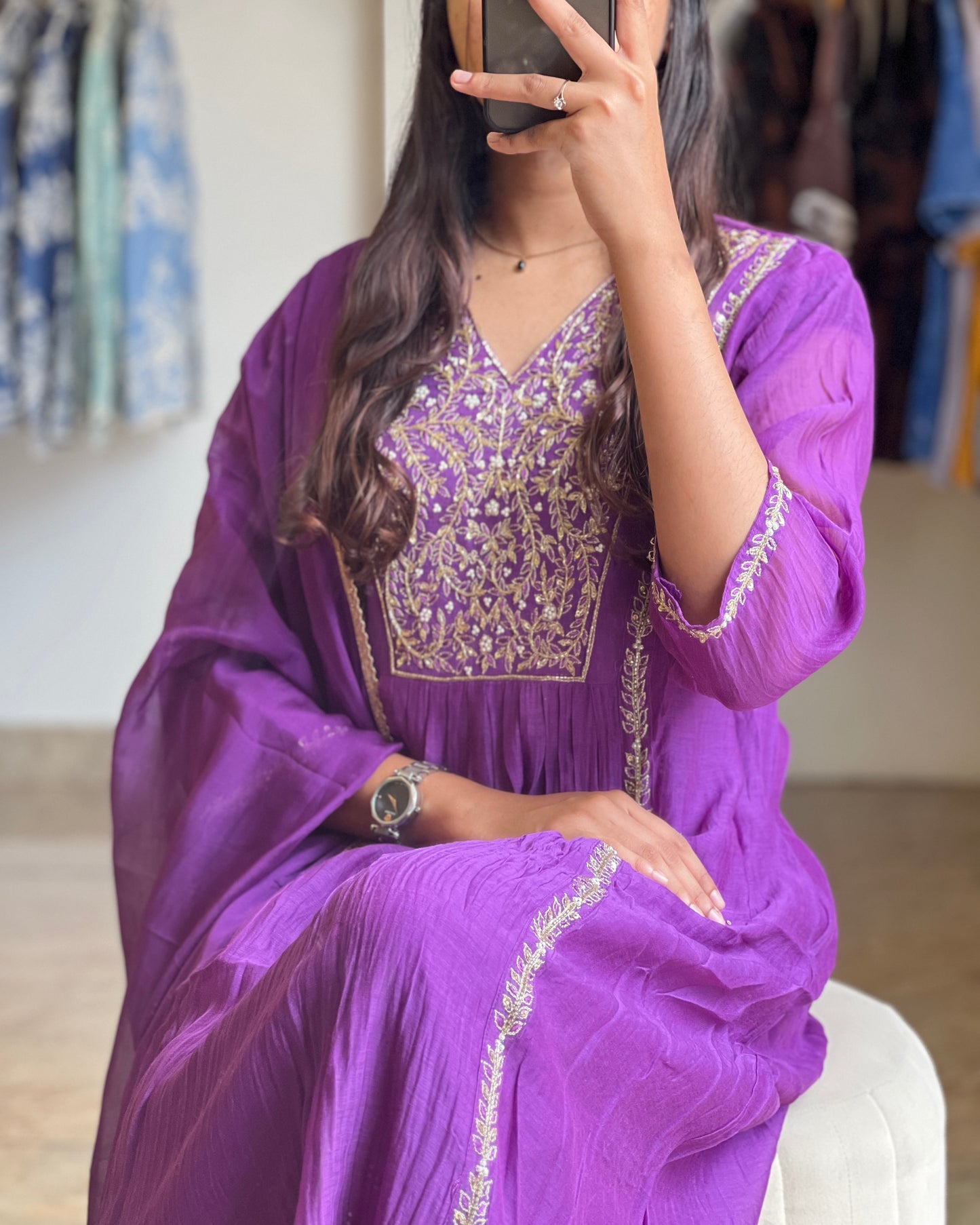 Tela by Ash woman malchanderi premium Anarkali Partywear salwar