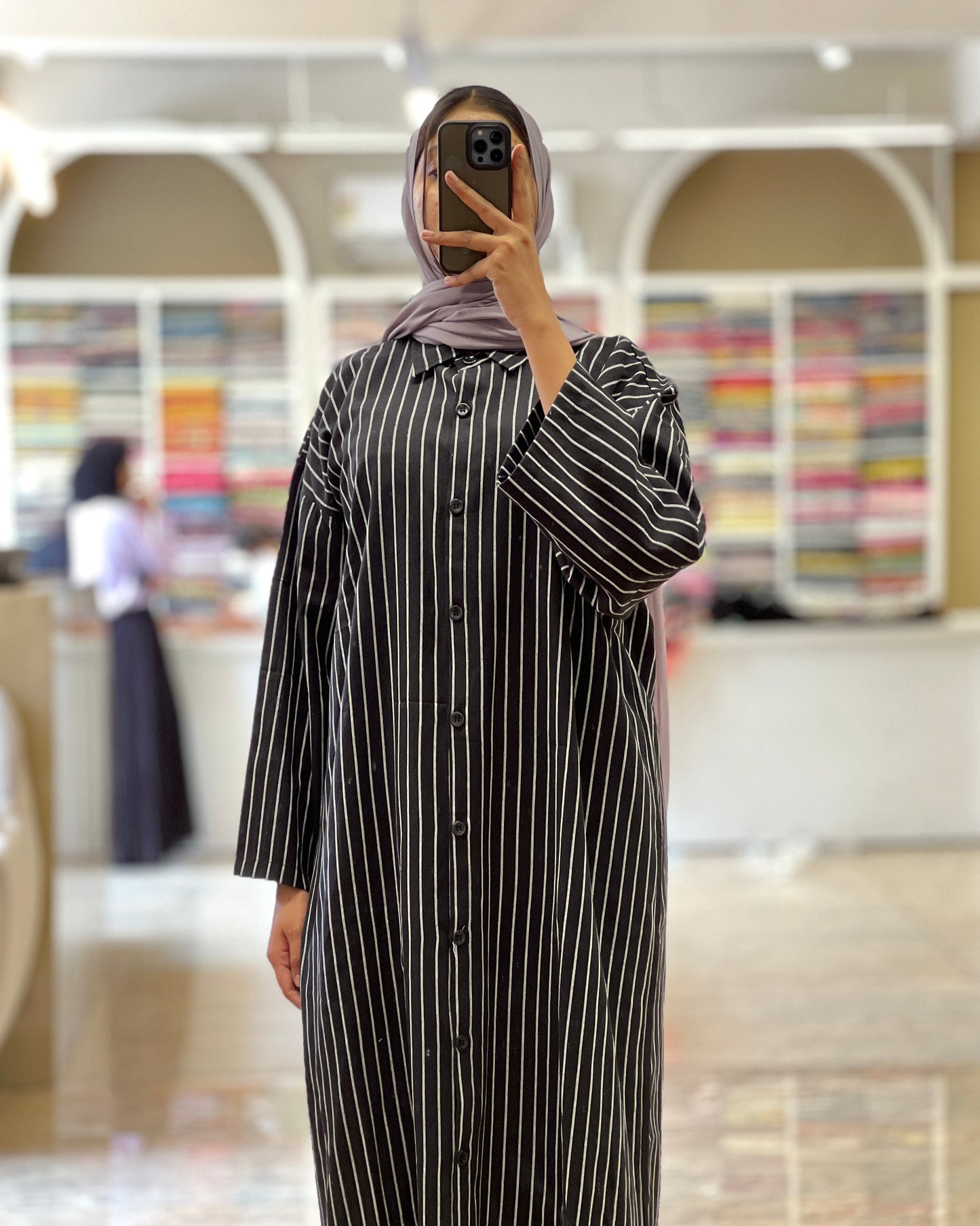 Tela by ash women striped cotton long shirt