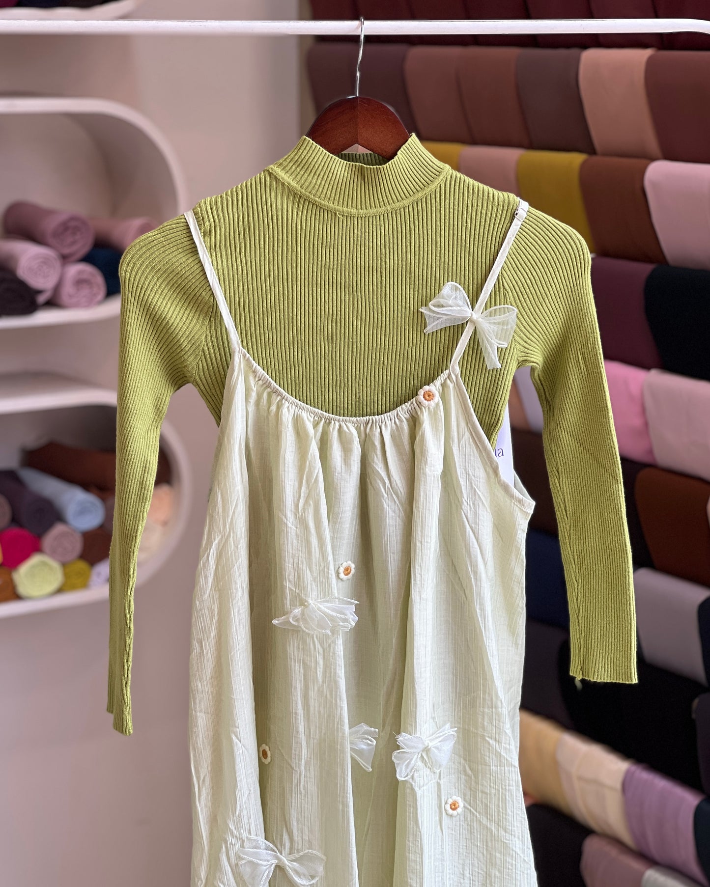 Light green Imported pinafore