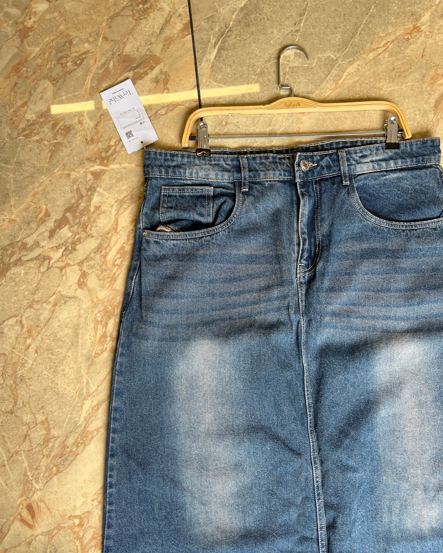 Tela by ash women straight fit blue skirt