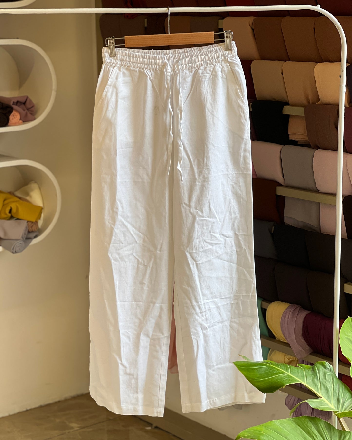 Linen straight fit pant