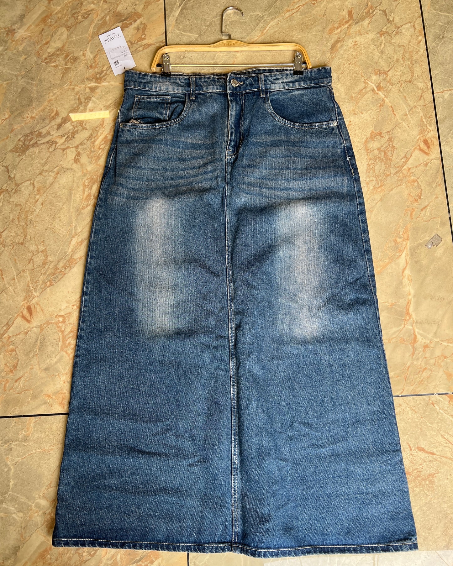 Tela by ash women straight fit blue skirt