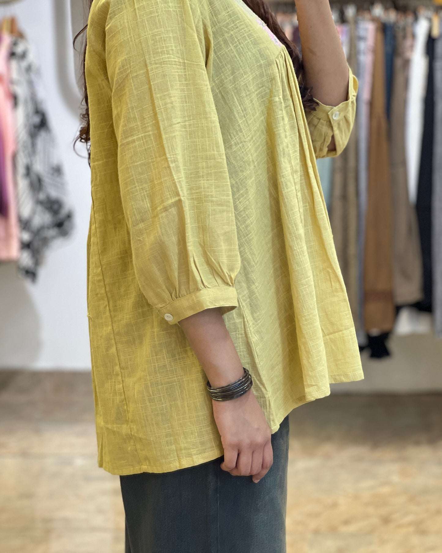 Tela by ash women yellow short top