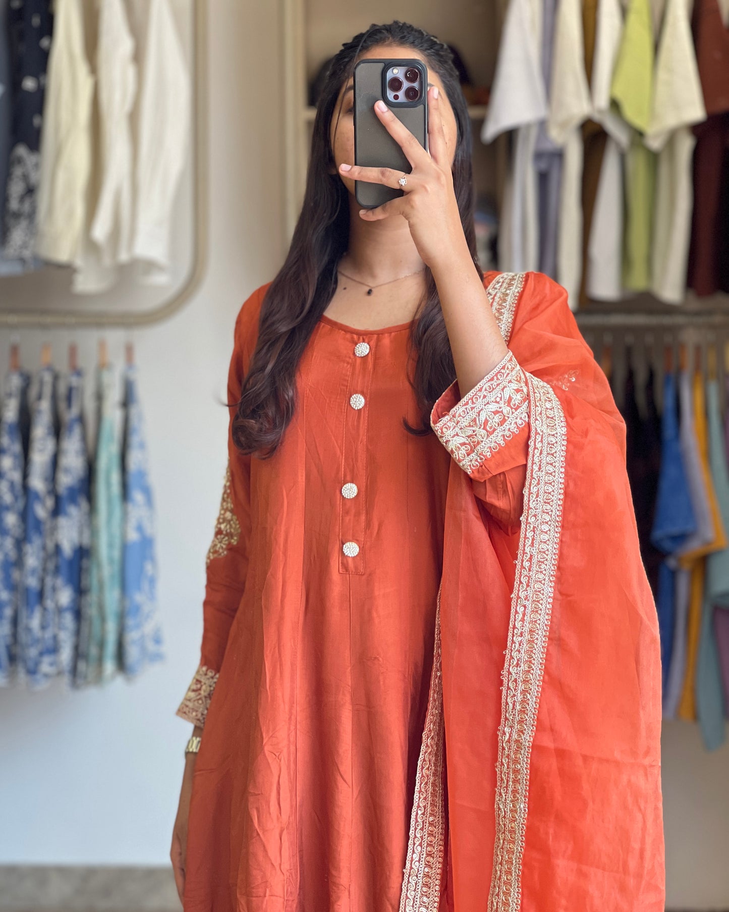Tela by ash women premium party wear anarkali set