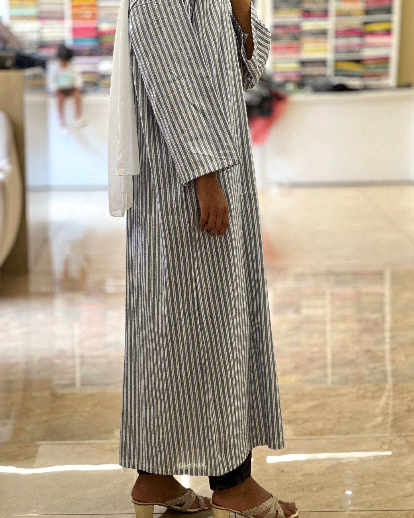 Tela by ash women striped cotton long shirt
