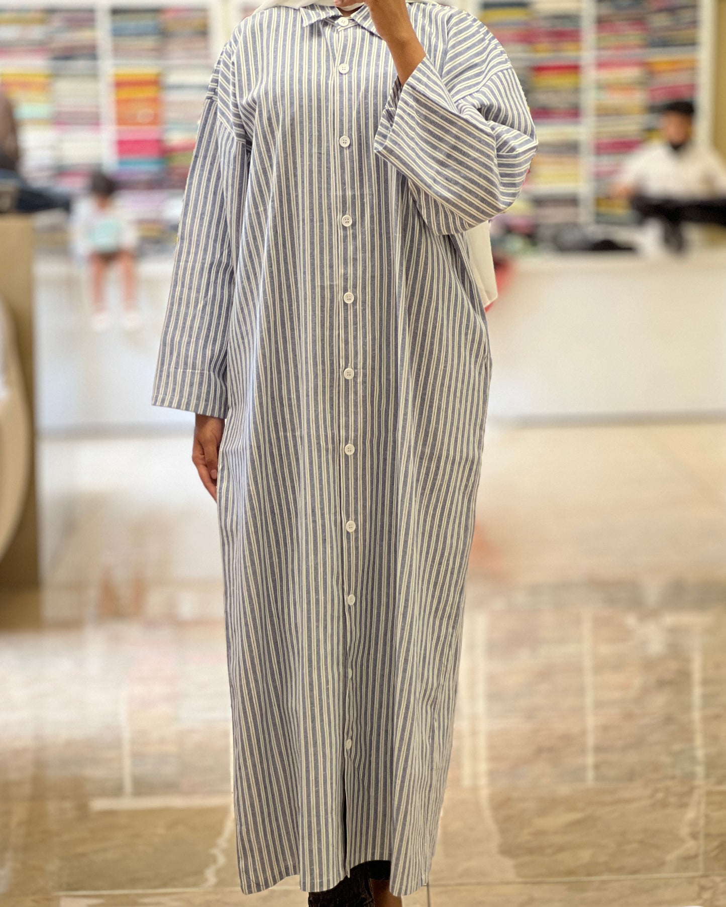 Tela by ash women striped cotton long shirt