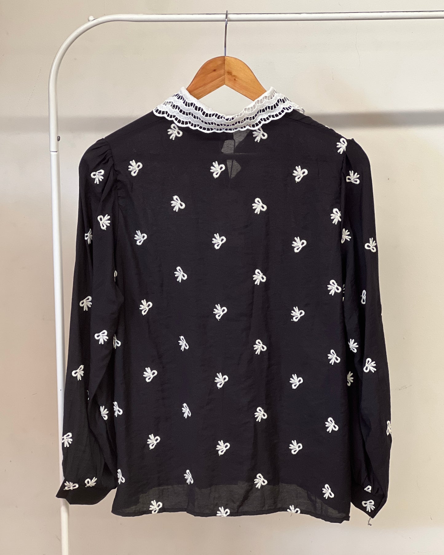 Tela by ash women net lace Peter Pan collar shirt