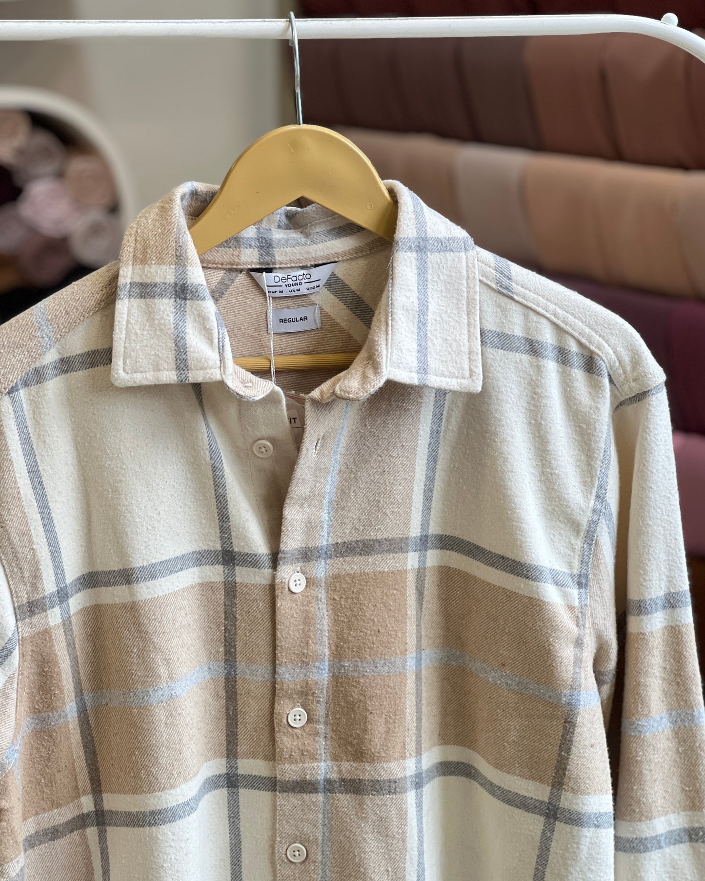 Tela by ash women plaid flannel shirt-jacket