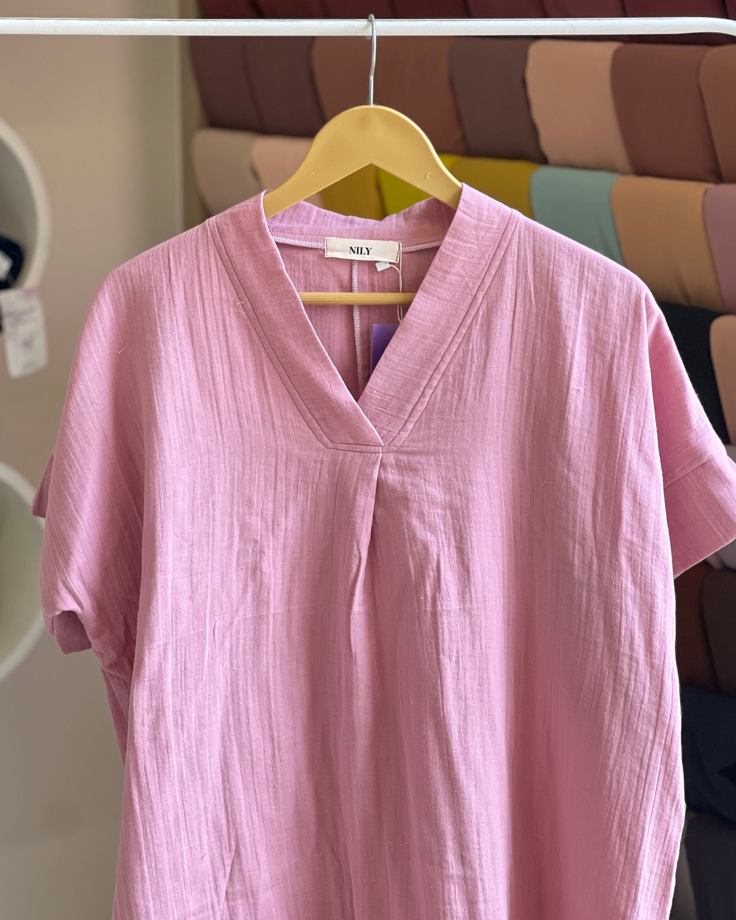 Relaxed fit double cotton top