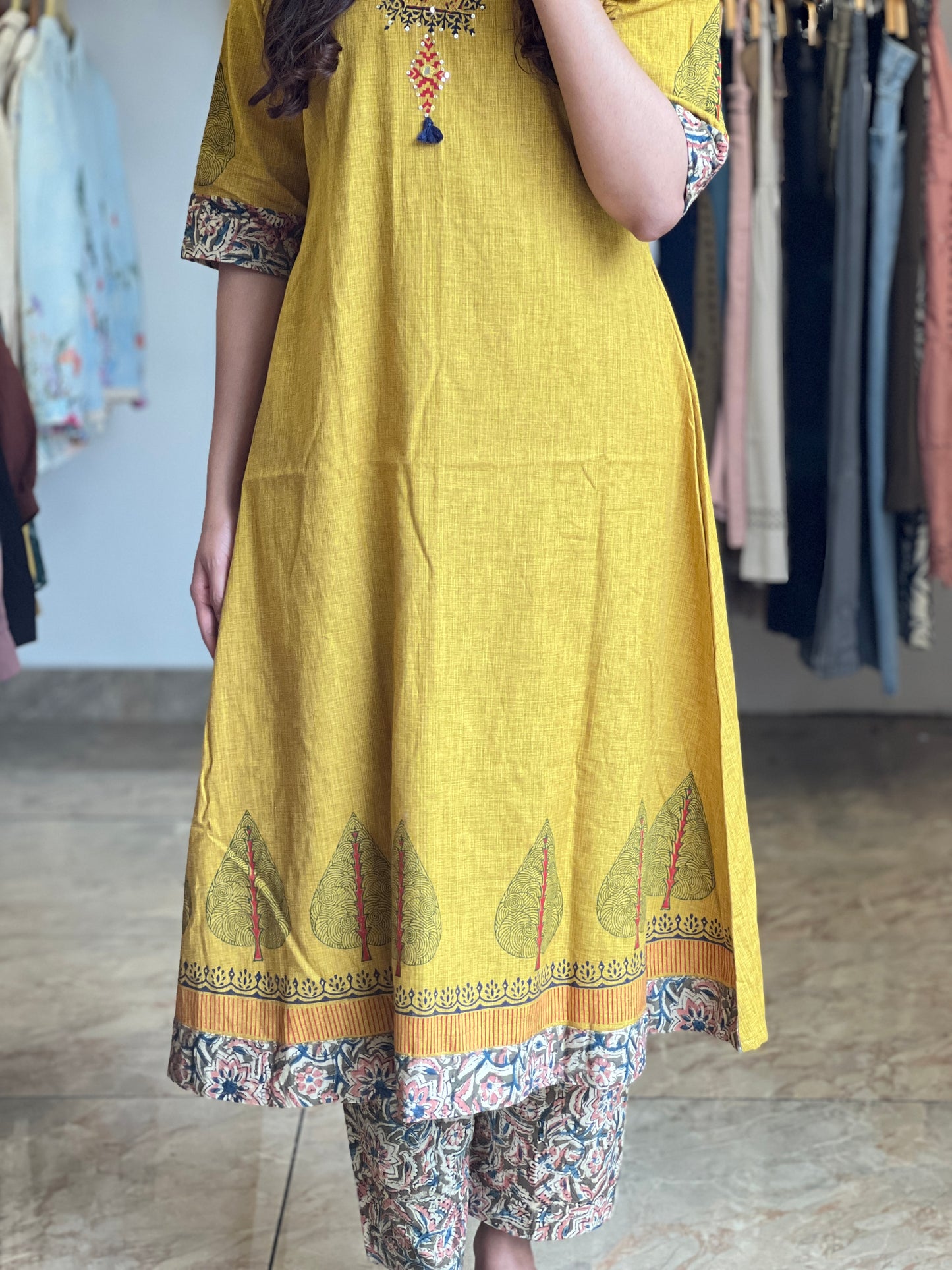 Tela by ash women yellow cotton co-ord set