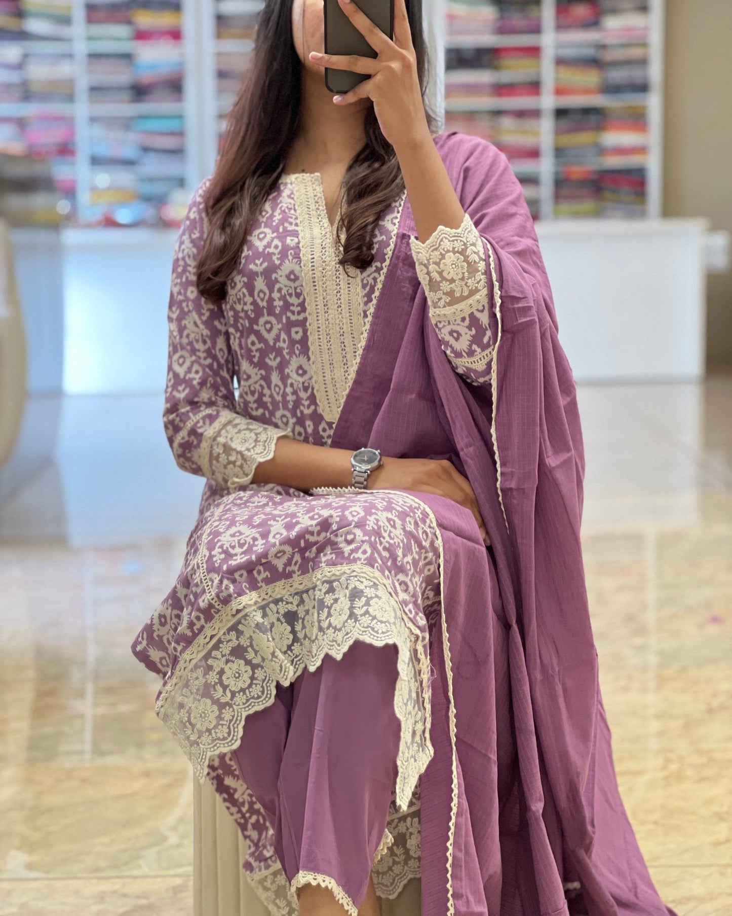 Women Party Wear Suit Set in Pink Color