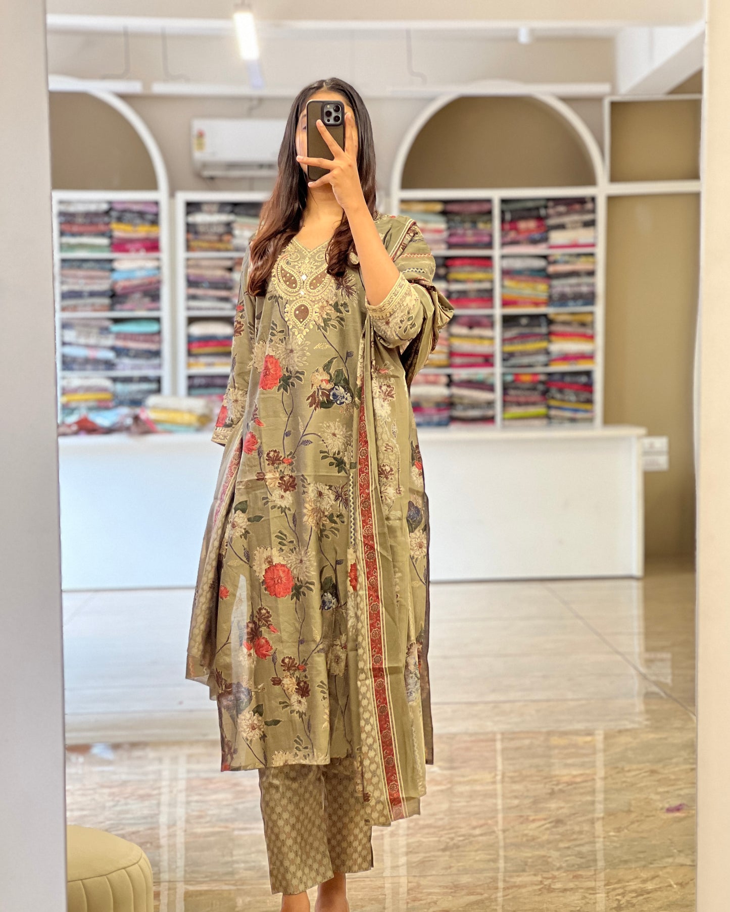 Women Georgette Semi Party Wear Digital Printed Suit Set
