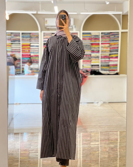 Tela by ash women striped cotton long shirt