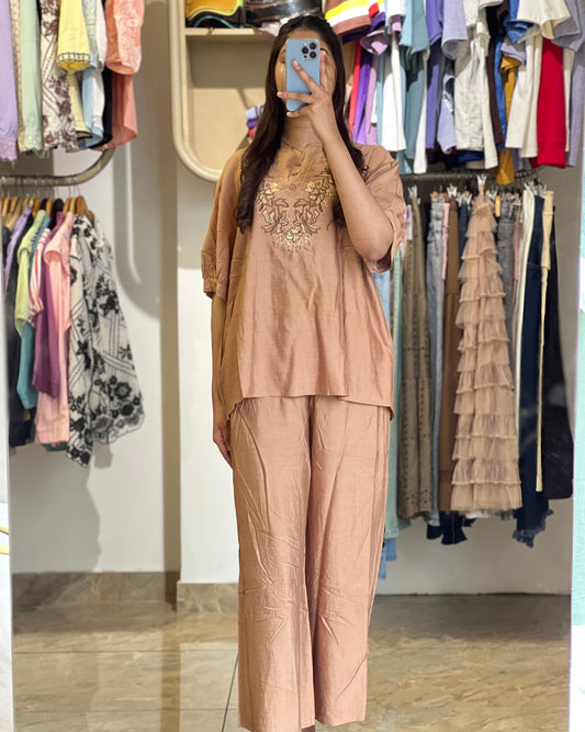 Tela by ash women beige casual co-ord set
