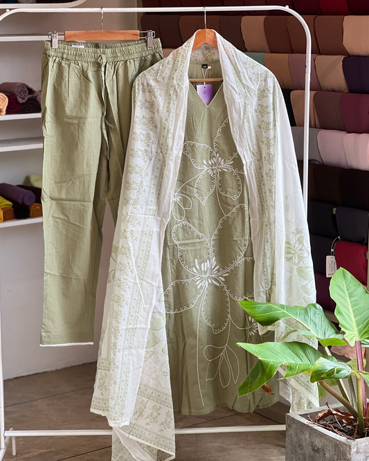 Women’s light green Cotton salwar