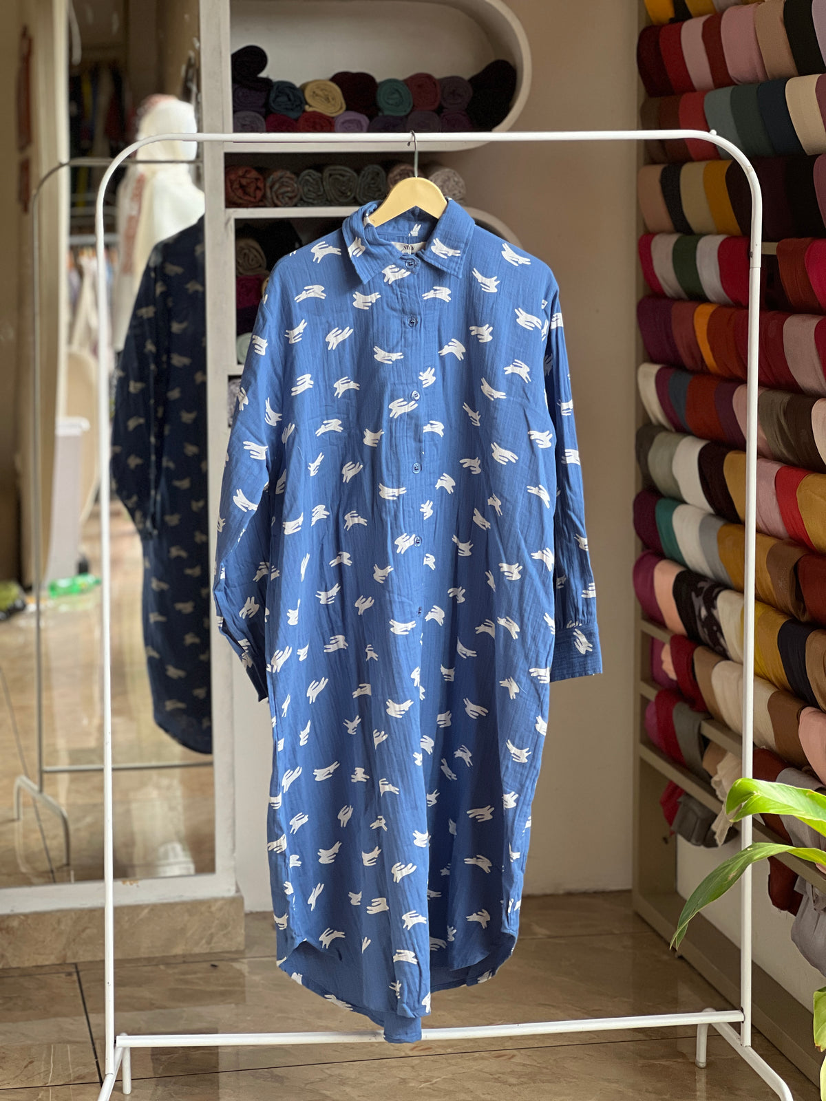 Double cotton premium long shirt