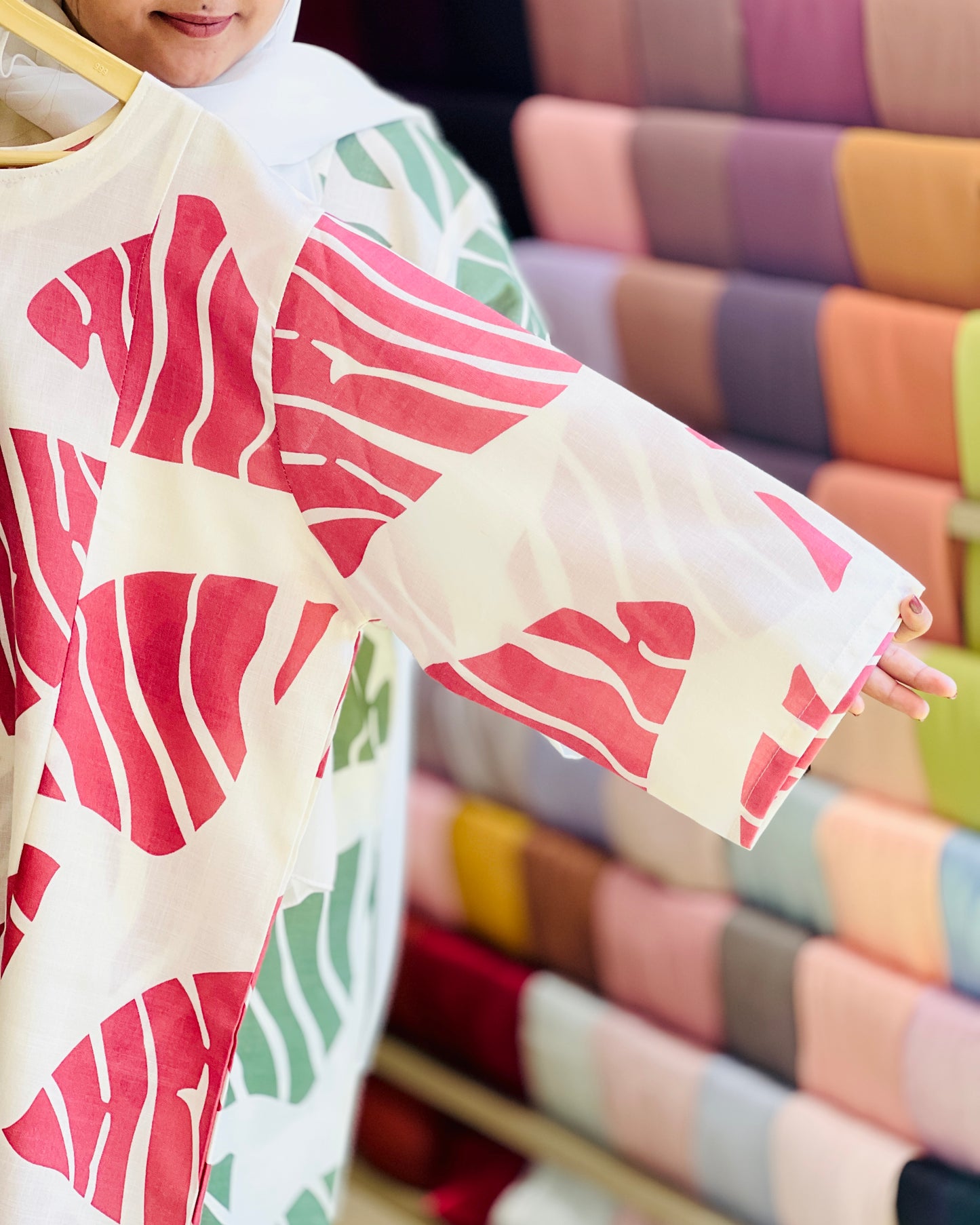 Leaf print cordset