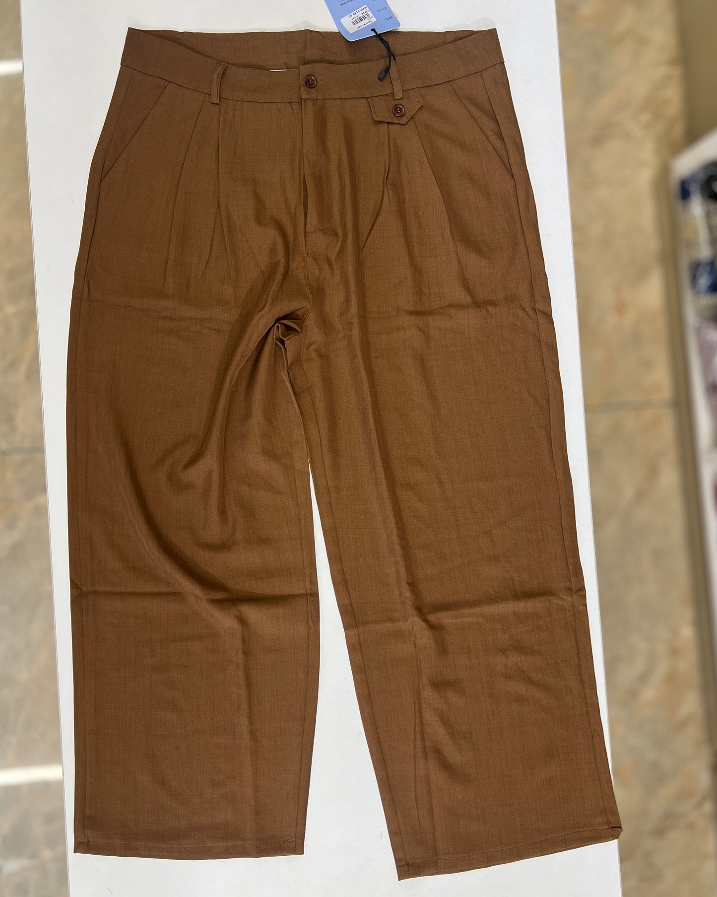 Linen straight fit pants