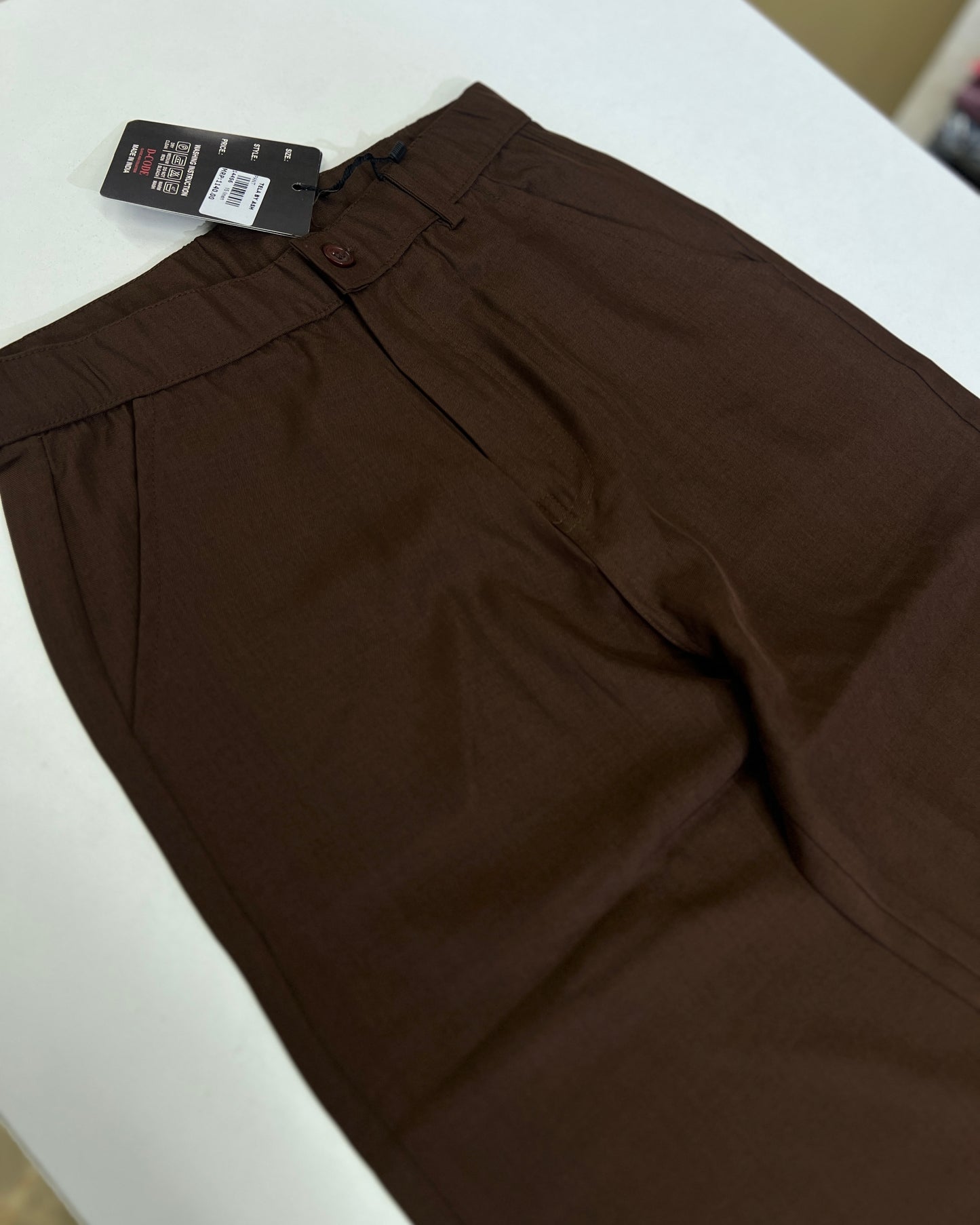 Linen straight fit pants