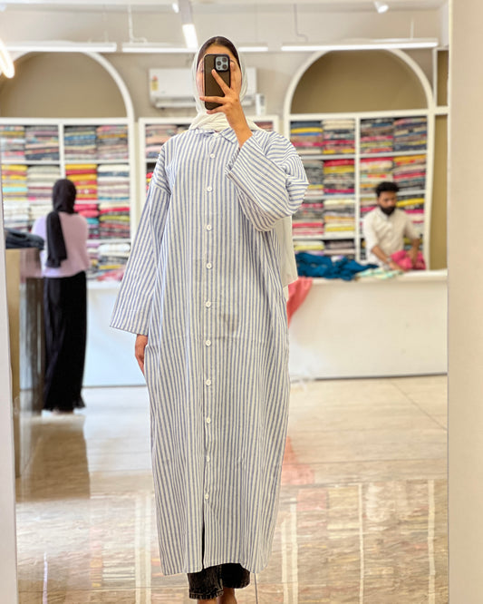 Tela by ash women striped cotton long shirt