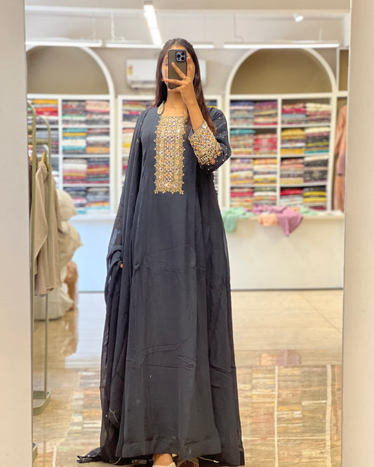 Tela by ash women Partywear georgette gown