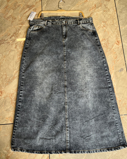 Tela by ash women charcoal black regular fit skirt
