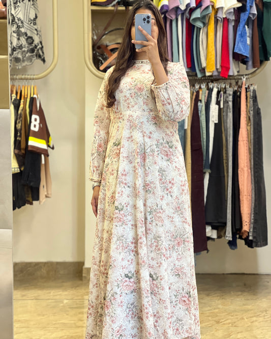 Floral printed gown