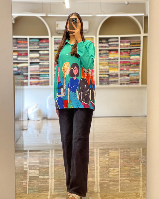 Tela by ash women printed casual shirt