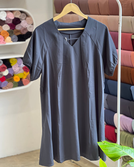 Tela by ash women grey V-neck short-sleeved tunic top