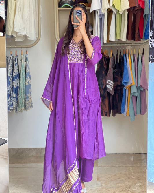 Tela by Ash woman malchanderi premium Anarkali Partywear salwar