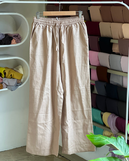 Linen straight fit pant