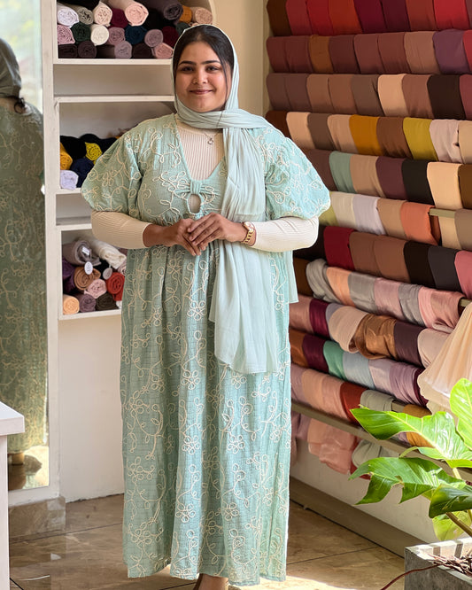 Imported thread work gown