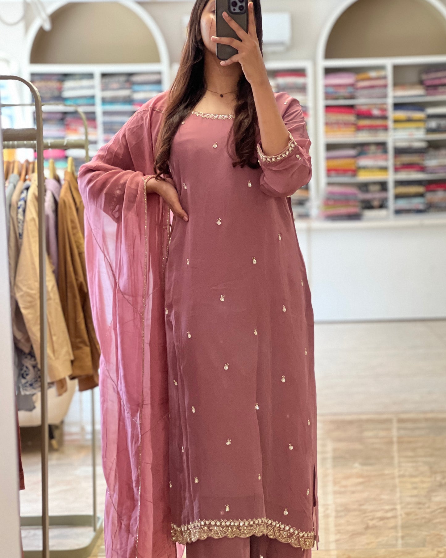 Tela by ash onion pink Partywear salwar set