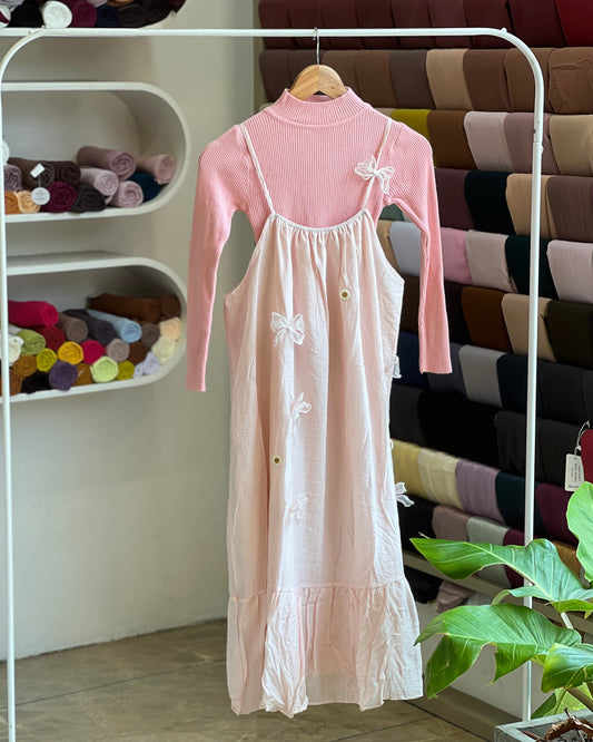 Light Peach Imported pinafore