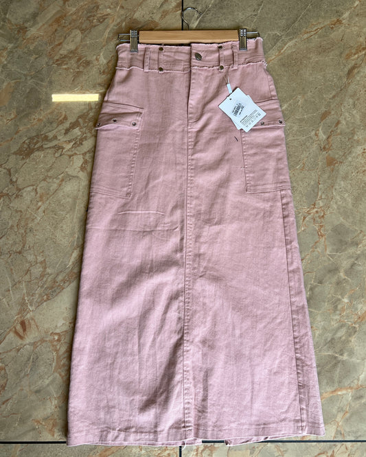 Tela by ash women pink slim fit skirt