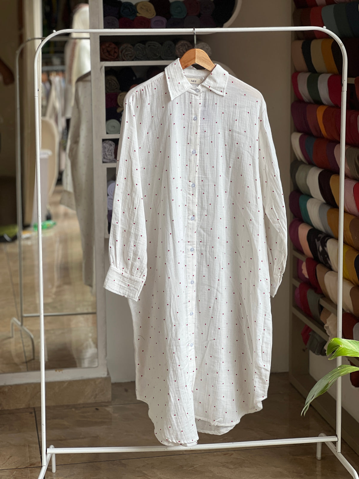 Double cotton premium long shirt