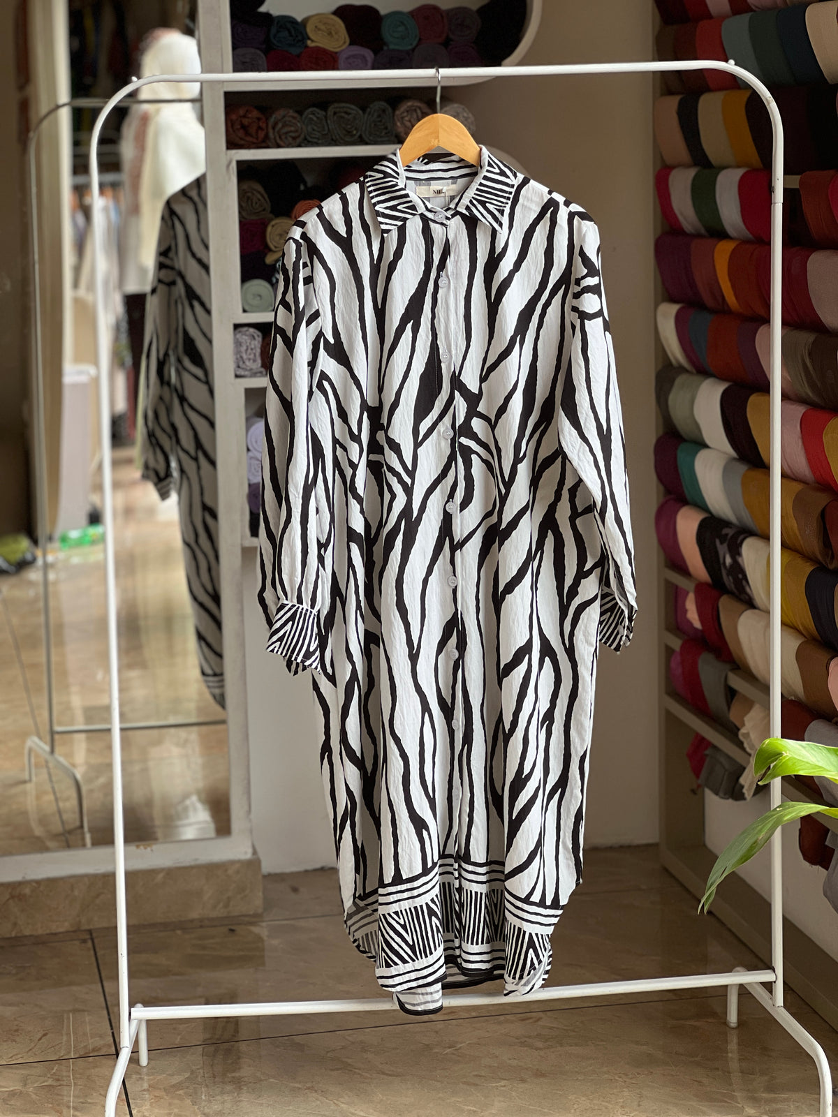 Double cotton premium long shirt