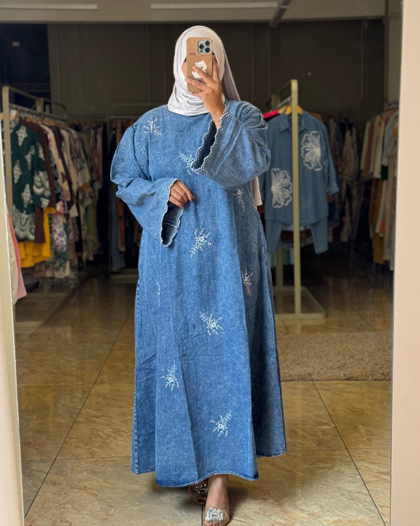 Denim gown