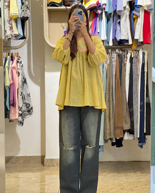 Tela by ash women yellow short top