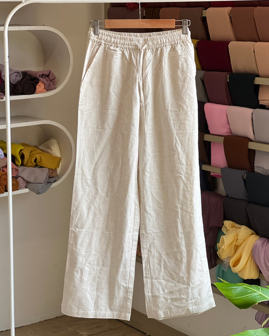 Linen straight fit pant