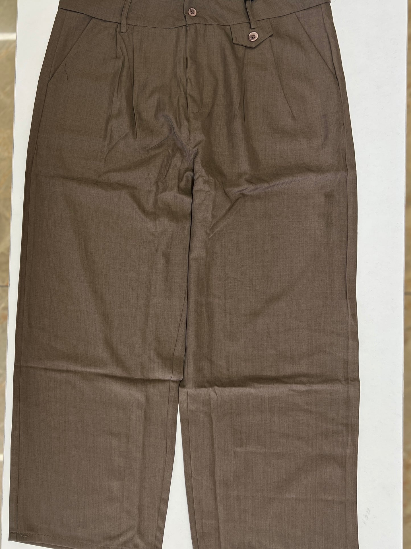 Linen straight fit pants
